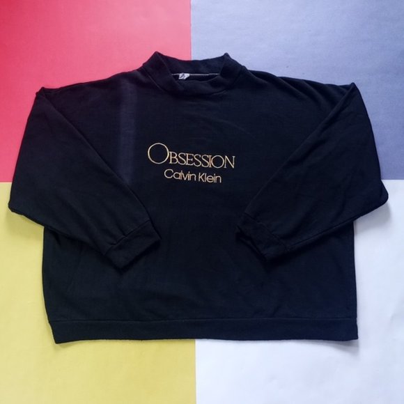 Vintage 1990s Obsession Calvin Klein Embroidered Crew Neck Sweater UNISEX - Picture 15 of 15